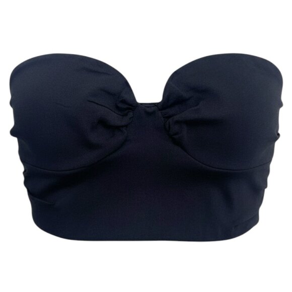 Free People Strapless Crop Top Black Bustier Corset Going Out Party M - Picture 1 of 11